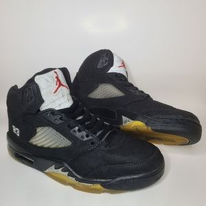 Air Jordan 5 Retro Black/Black- Metallic silver 2001 SIZE 8